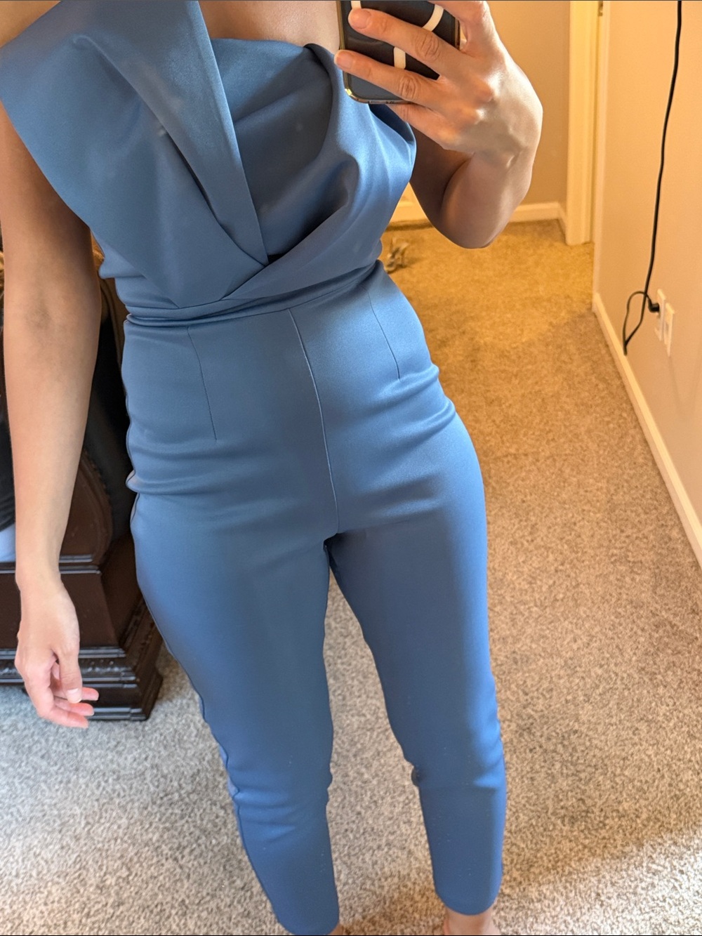 Strapless Blue Women's Jumpsuit